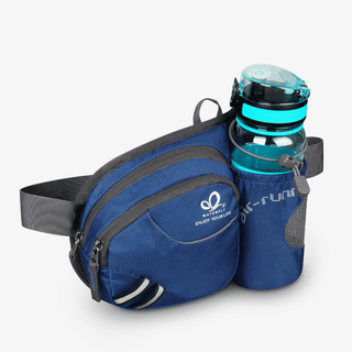 Blue Fanny Pack with One Water Bottle Holder for Dog Walking, only 172g