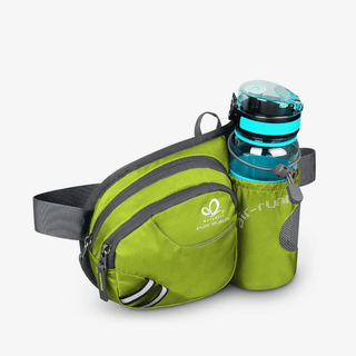 Fluorescent Green Fanny Pack with One Water Bottle Holder for Dog Walking
