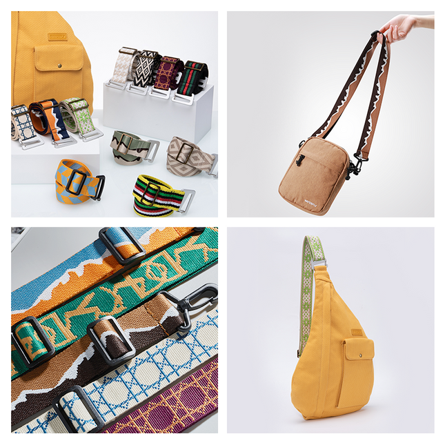 Strap for Bags with Silver Hardware, Wide Strap Shoulder Strap, camera bag straps, Fabric Bag Strap