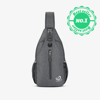 Dark Gray Sling Pack is great for hiking and traveling, featuring numerous small pockets to keep your belongings organized and easily accessible