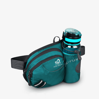 The Lake Green Fanny Pack with One Water Bottle Holder for Dog Walking is perfect for dog walking and weighs just 172g, big enough to hold your iPhone and your belongings
