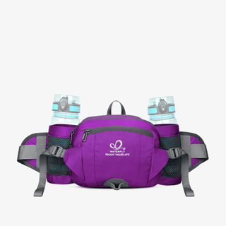 Purple Fanny Pack with Two Sturdy Bottle Holders For Dog Walking