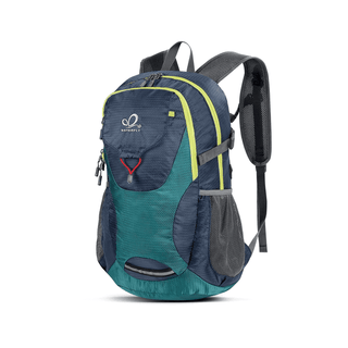 This is a blue green Lightweight Packable Hiking Backpack for hiking or traveling