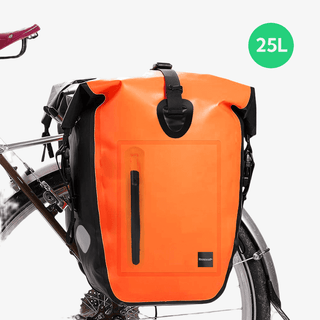 25L Water Resistant Bike Rear Seat Bag for Cycling, Waterproof, safe, and versatile with lots of compartments and expandable capacity