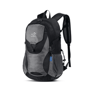 This is a Black Lightweight Packable Hiking Backpack that uses durable SBS metal zippers and reinforcements at key stress points for extra longevity