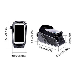 Here is a detailed picture of the size data for the Bicycle Frame Bag with Touch Screen Compatibility
