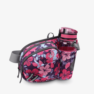 The Pink Fanny Pack with One Water Bottle Holder for Dog Walking is perfect for dog walking and weighs just 172g, big enough to hold your iPhone and your belongings