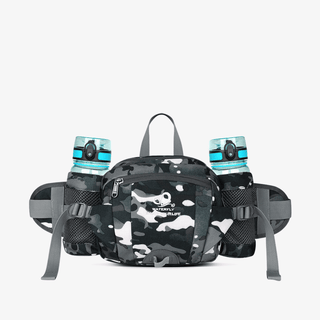 Camouflage Fanny Pack with Two Sturdy Bottle Holders For Dog Walking