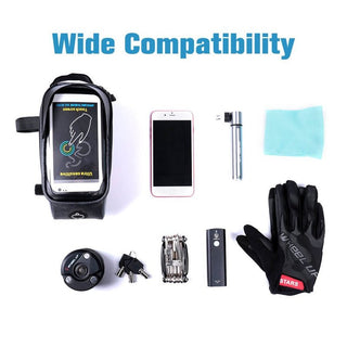 Bicycle Frame Bag With Touch Screen Compatibility provides wide compatibility