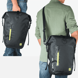 25L Water Resistant Bike Rear Seat Bag for Cycling, Waterproof, safe, and versatile with lots of compartments and expandable capacity