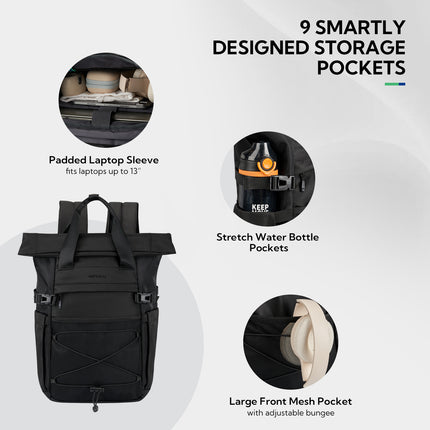 Waterfly Travel Elite Nomad Rolltop Backpack