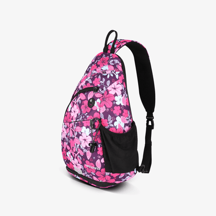 Purple flower Sling Pack with One Bottle Holder