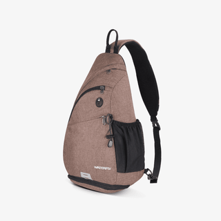 Brown Sling Pack with One Bottle Holder