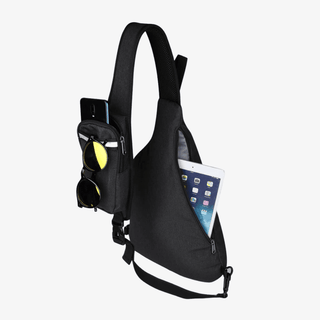 Store items like water bottles, light jackets, notebooks, wallets, phones, and even a Galaxy Book 12 in the Single Strap Sling Pack