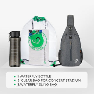 Waterfly Gift Box including Sling Pack, Water Bottle and Transparent Backpack
