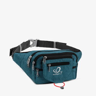 The Peacock Blue Fanny Pack with Multiple Zippered Pockets has multiple zippered pockets and is also more durable and scratch-resistant