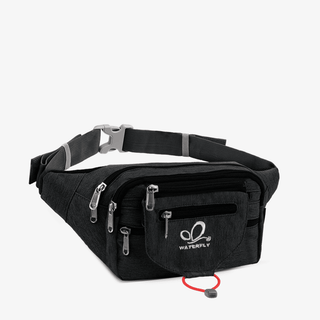 The black Fanny Pack with Multiple Zippered Pockets has multiple zippered pockets and is also more durable and scratch-resistant