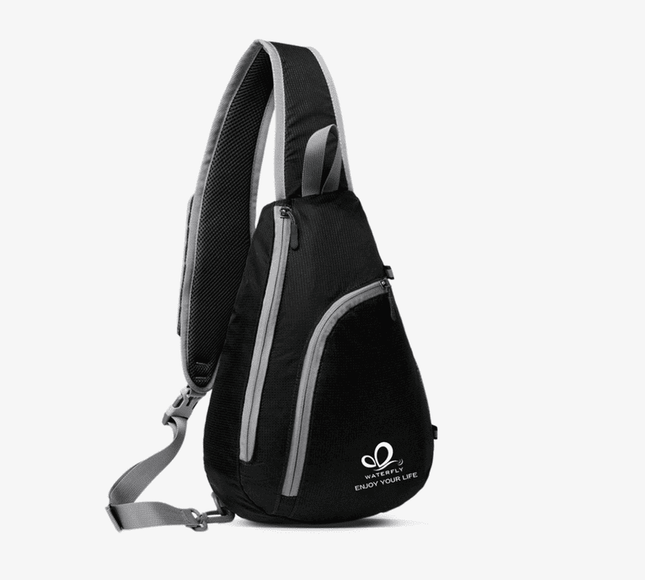 This is a Black Lightweight Crossbody Sling Pack is waterproof, durable and made of high-quality nylon material