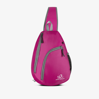 This Rose Purple Lightweight Crossbody Sling Pack is waterproof, durable and made of high quality nylon material