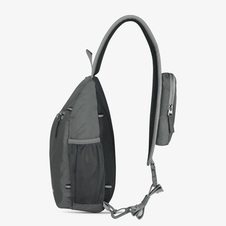 This gray Lightweight Crossbody Sling Pack is light but has a lot of capacity