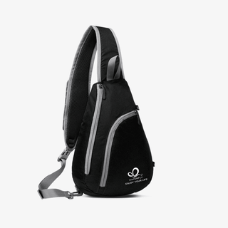 This is a black Lightweight Crossbody Sling Pack. The total volume of the main bag is 7L, which is enough to hold your belongings