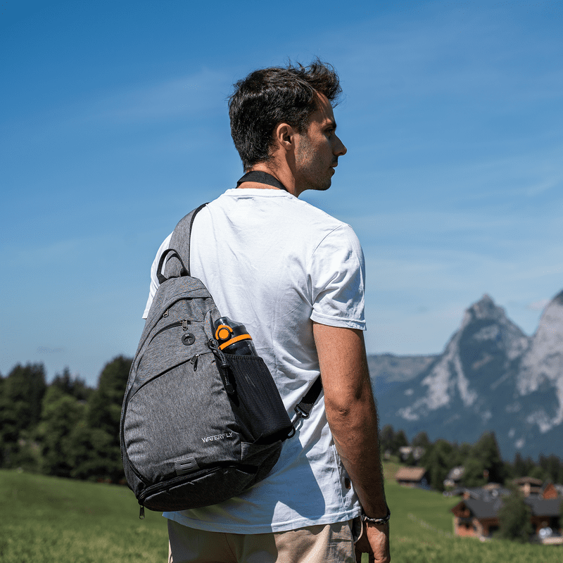 Sling bag with water bottle pocket discount
