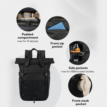 Waterfly Travel Elite Nomad Rolltop Backpack